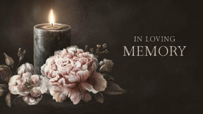condolence card with flower and candle AI generated